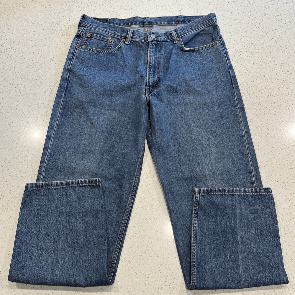 Levi's 550 Relaxed Fit Jeans‎ Mens 38x34 Blue Dark Wash Straight Leg Denim